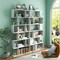 Costway 2 PCS 6 Tier S-Shaped Bookshelf Storage Display Bookcase Z-Shelf